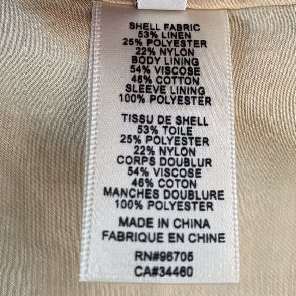 Rebecca Taylor Plaid Check Double-Breasted Blazer Linen Blend Lined in Expresso - Picture 9 of 16